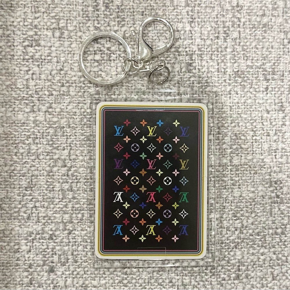Louis Vuitton Black Multicolor Murakami Playing Card Keychain
